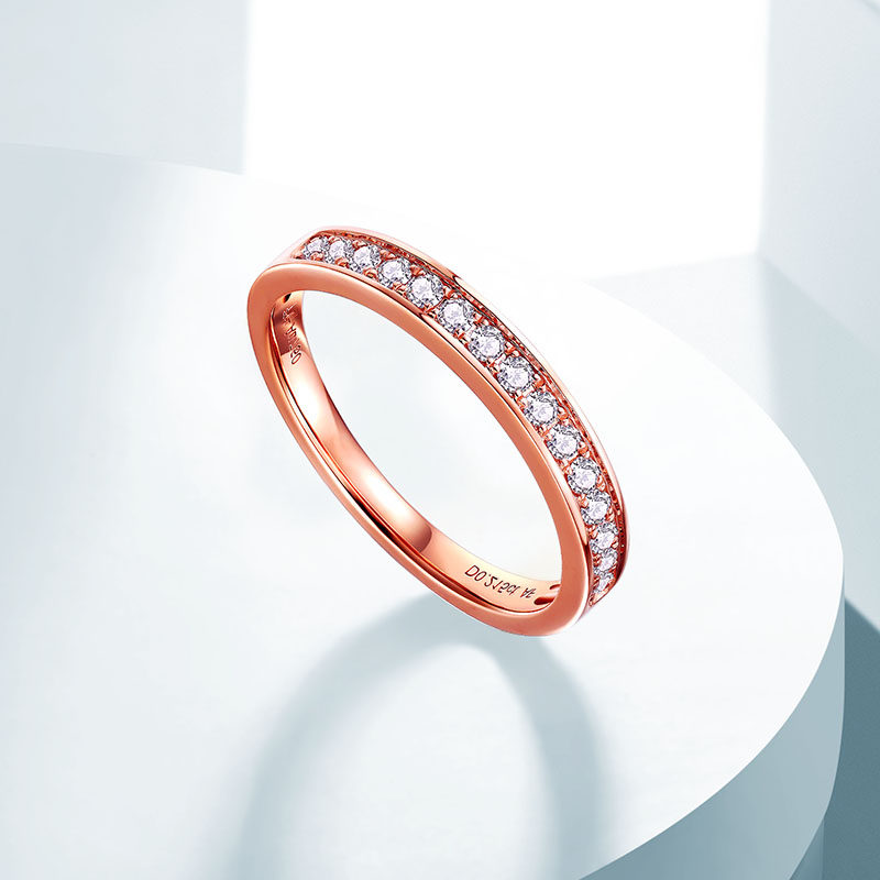 千叶珠宝钻石女款情侣戒指just金钻石玫瑰18k命中注定手饰