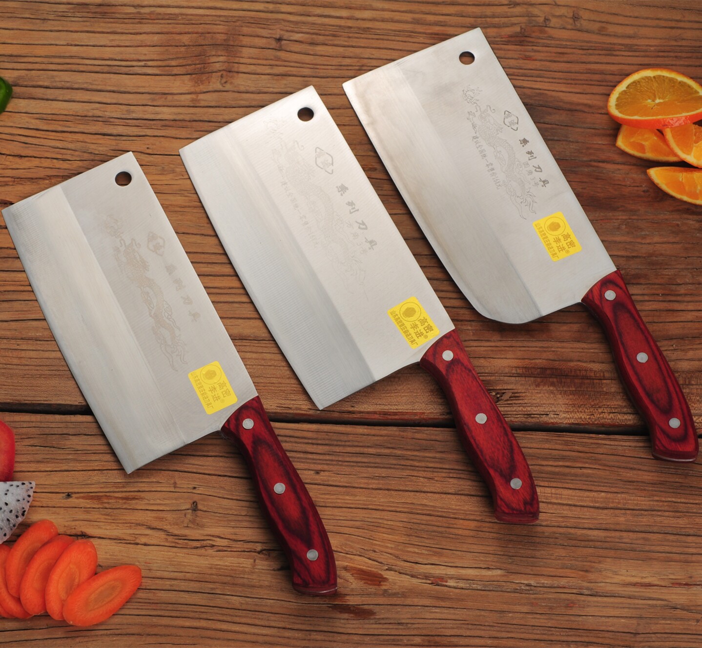 山东高密李进菜刀厨刀中式铬钢切肉肉丝切片菜刀