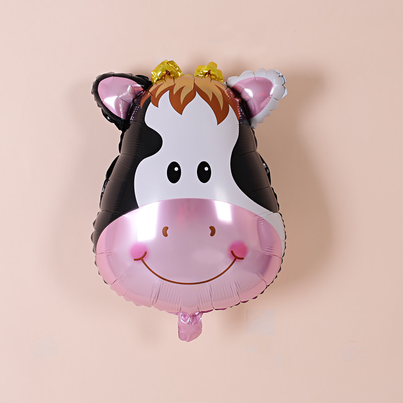 气球2021牛年装饰奶牛动物铝膜幼儿园商城公司气球