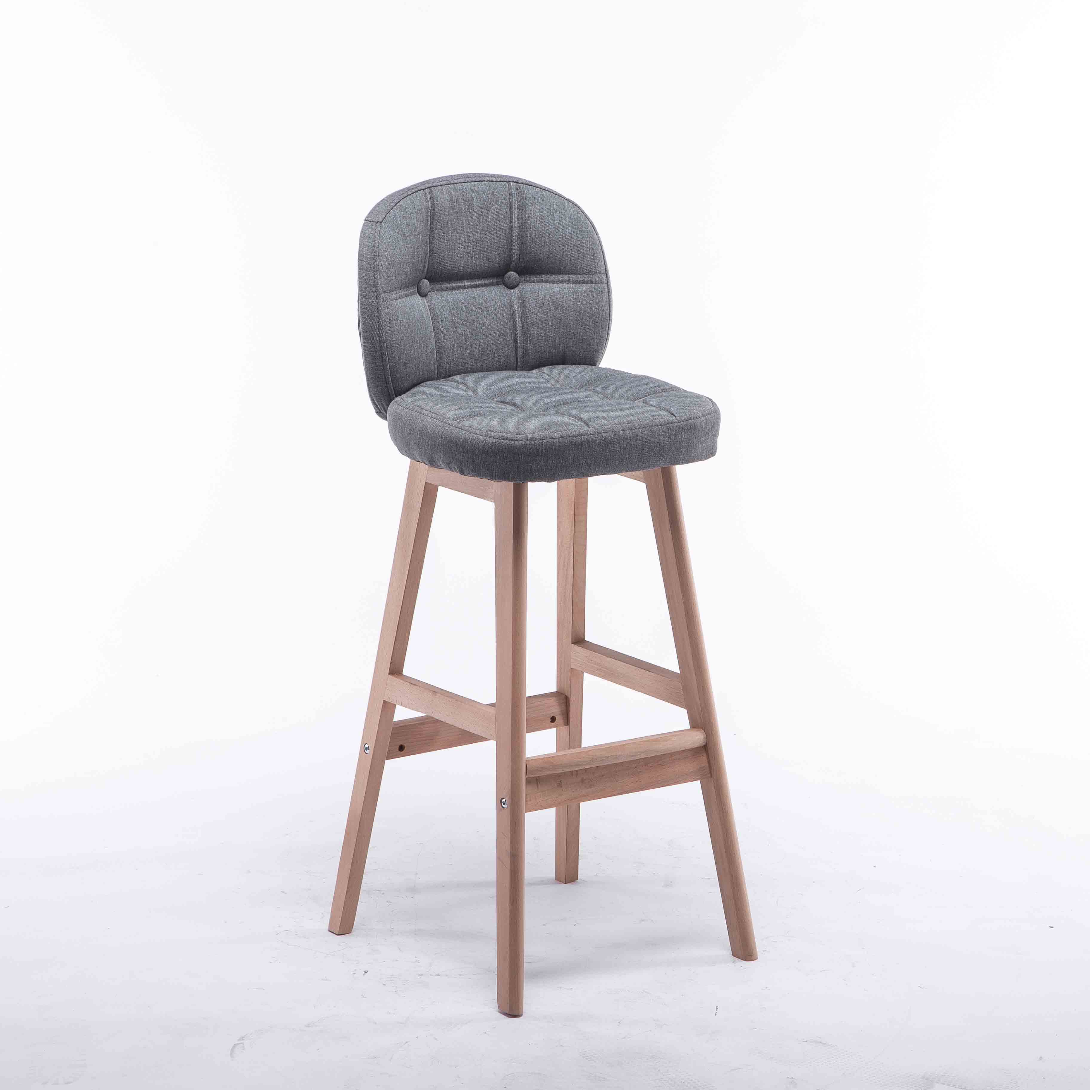 现代简约高凳子吧台吧凳凳子椅子复古酒吧实木家用酒吧椅