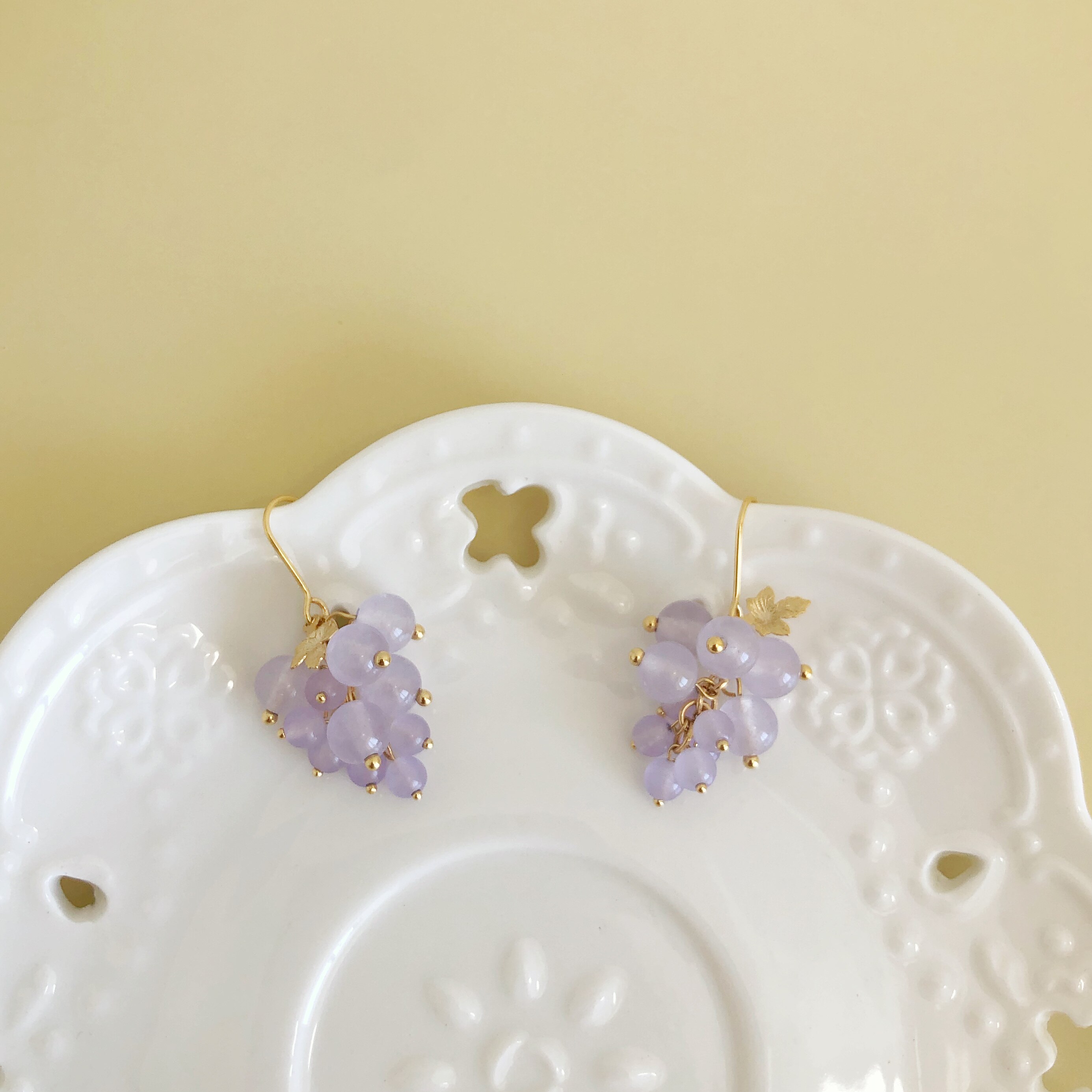 复古葡萄园清爽可爱少女气质手工葡萄耳环耳饰耳环