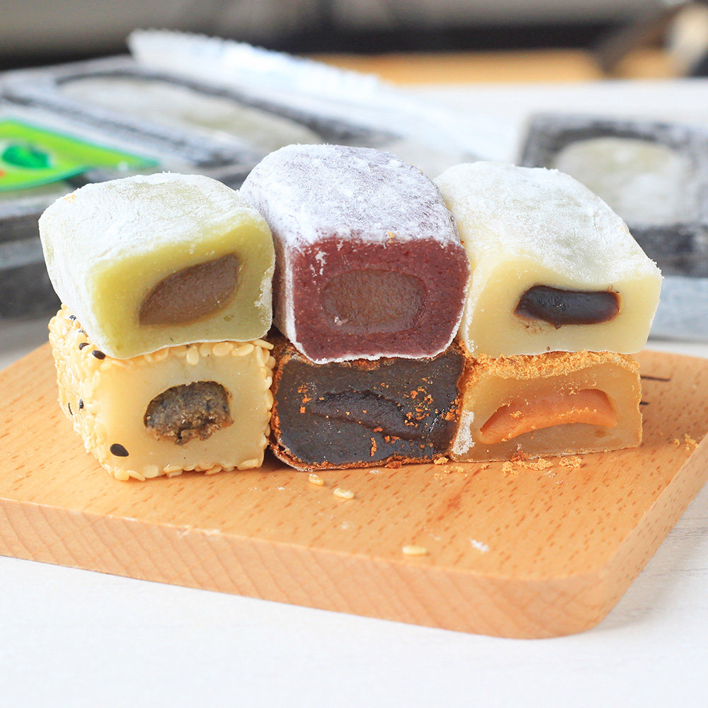 台湾进口零食 三叔公雪之恋手造麻薯 芋头/绿茶/花生/红豆味180g