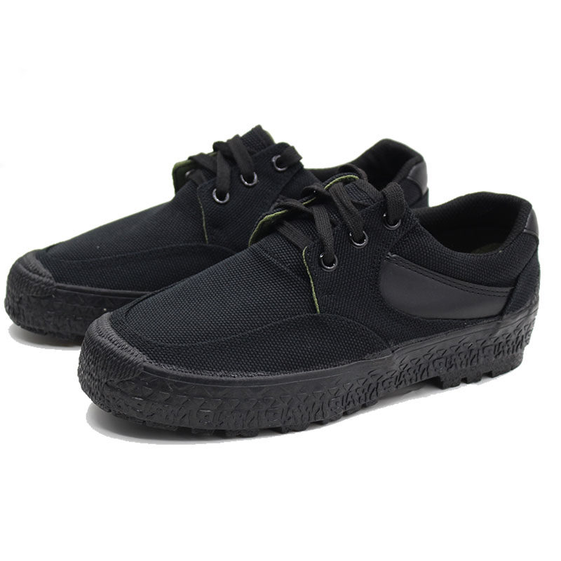 胶鞋新款3517黑色户外运动爬山徒步钓鱼帆布布鞋解放鞋