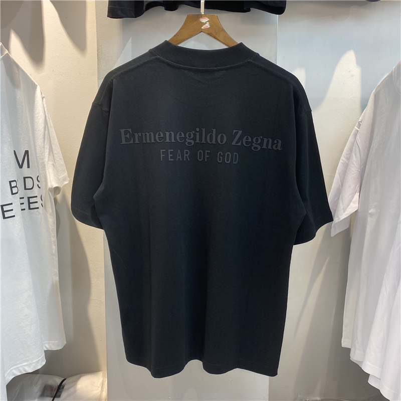 FEAR OF GOD 杰尼联名款立体字母印花fog潮流宽松短袖T恤男女半袖