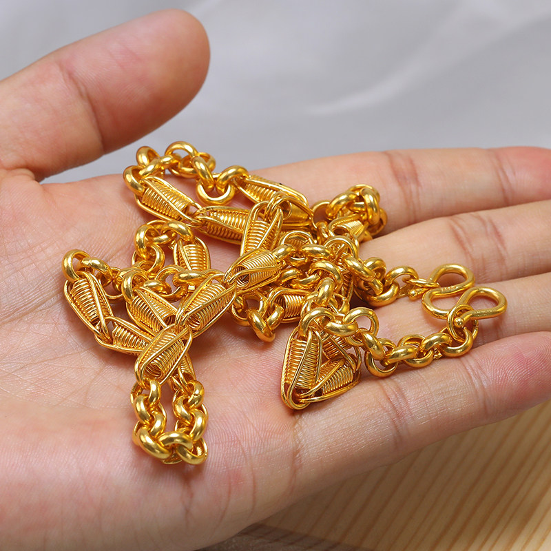 黄金男友首饰包银金包银礼物项链环链圆环麦穗项链