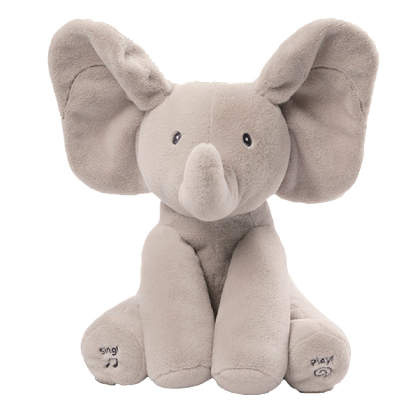 美国baby gund小象宝宝安抚音乐玩偶会唱歌躲猫猫flappy害羞大象