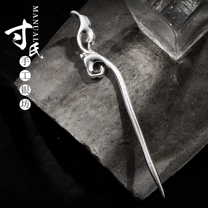 纯银足银s999银簪手工古典发簪古风单双簪宫廷其它首饰