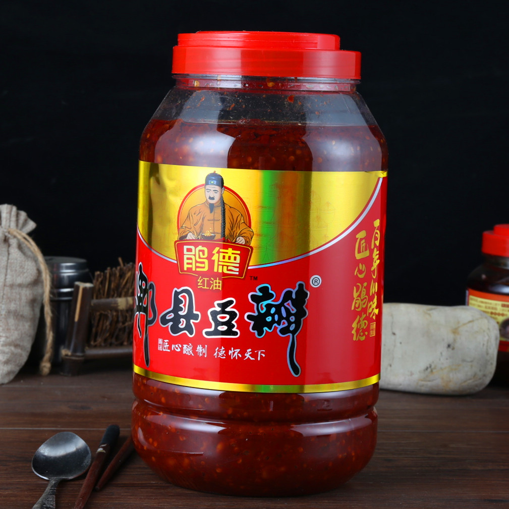豆瓣德牌四川红油郫县4公斤包邮家用大桶桶装豆瓣酱