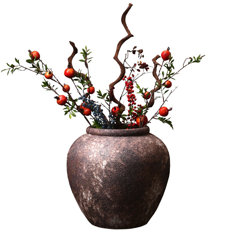 花盆粗陶装饰坛子酒店庭院大缸陶瓷落地摆件花盆
