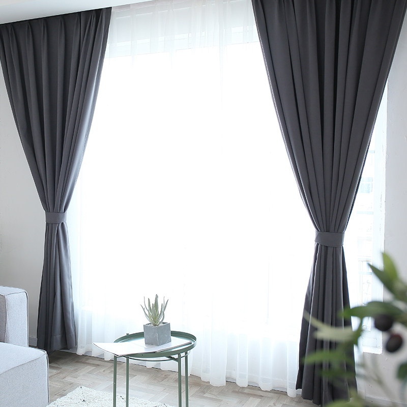 遮光窗帘天鹅绒丝绒网红纯色绒布2020年新款客厅定制窗帘