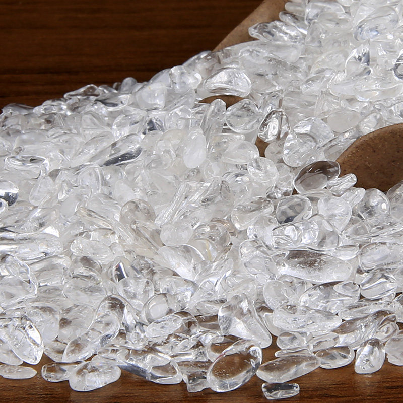 天然水晶消磁石碎石多肉花盆鱼缸石头鹅卵石原石白水晶碧玺小石子