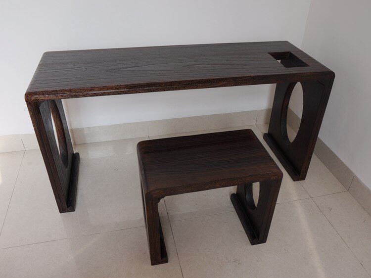 包邮泡桐古琴桌凳加厚加宽国学仿古实木书法琴桌