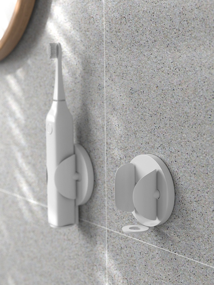 电动牙刷挂架简约轻奢浴室打孔壁挂式吸墙置物支架牙刷架