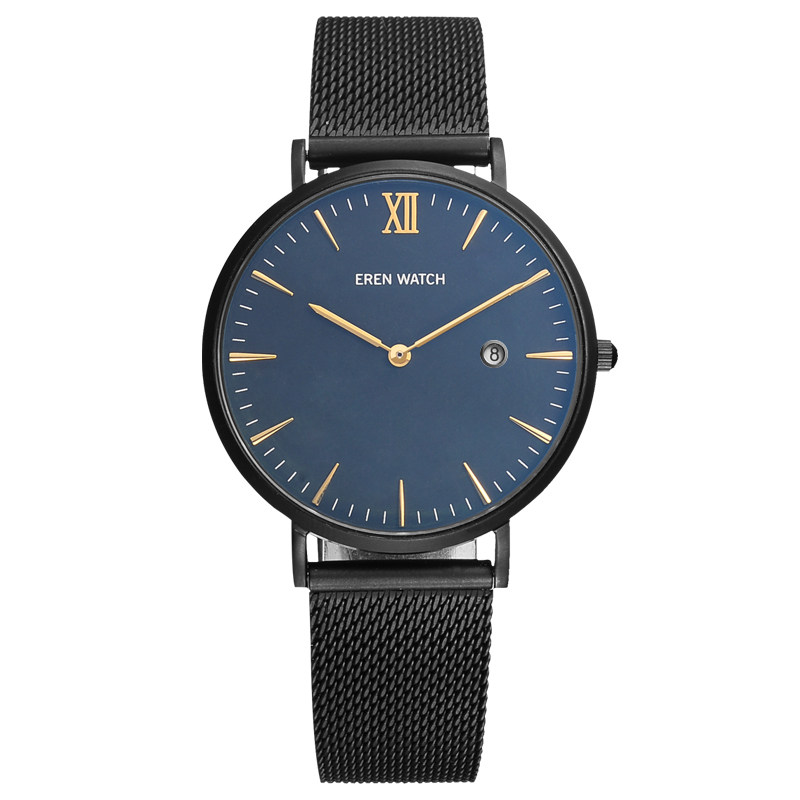 依伦手表男学生潮流时尚简约腕表钢带防水石英表超薄国产腕表