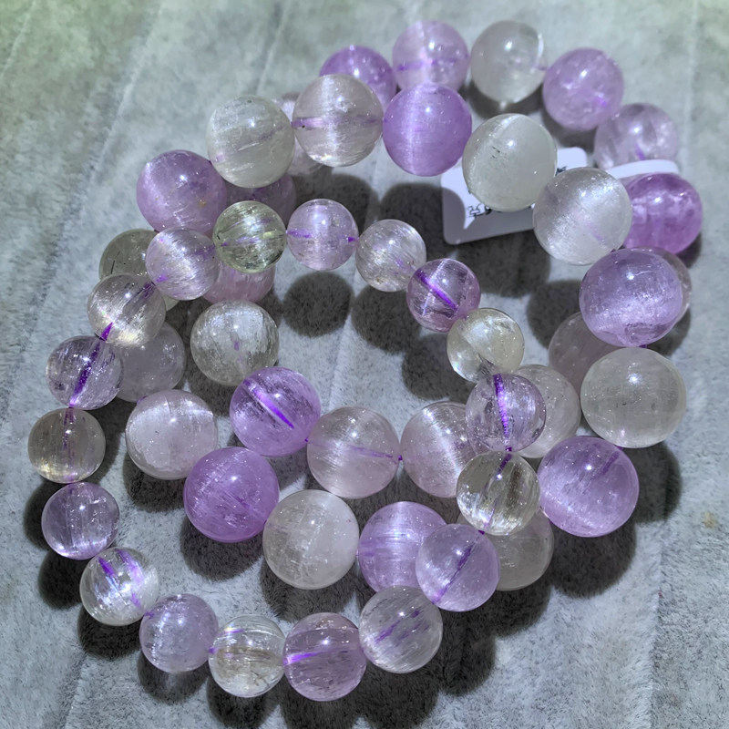 天然冰种梦幻猫眼紫锂辉石手链猫眼石水晶晶皇手链