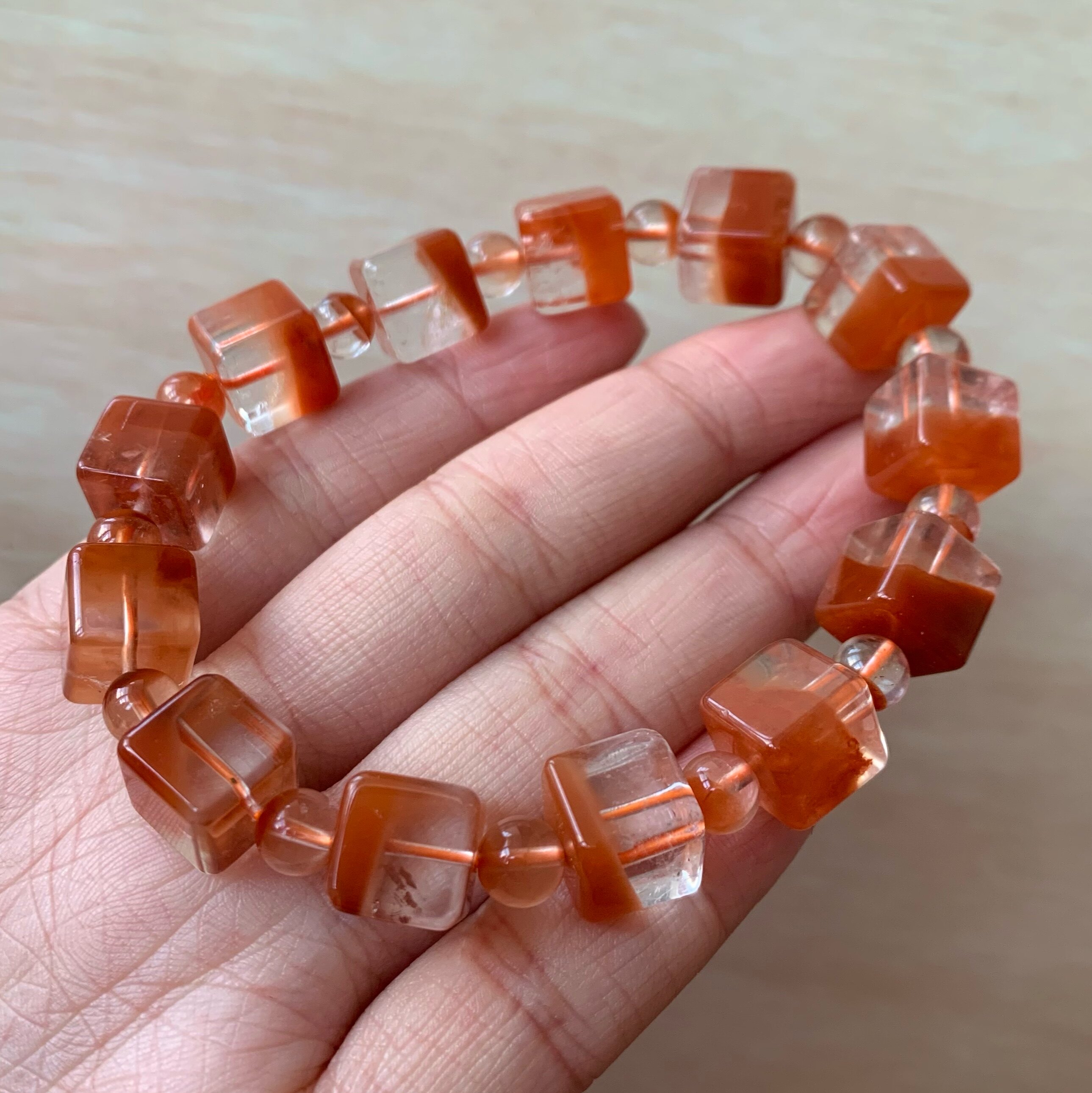 兔毛天然方糖聚宝盆手链女男单圈手串聚手链