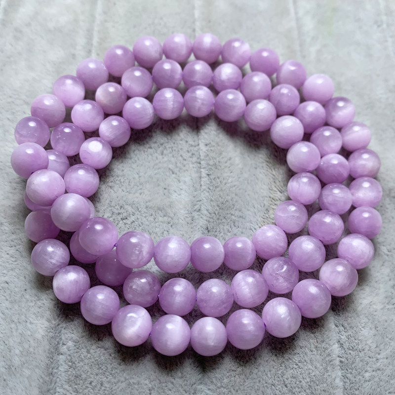 天然多圈手礼物水晶饰品紫色草粉串薰猫眼石紫锂手链手链