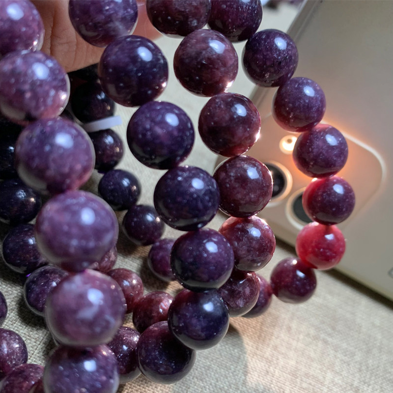 云母天然锂云手链紫色能量石紫祖母晶手串情侣手链