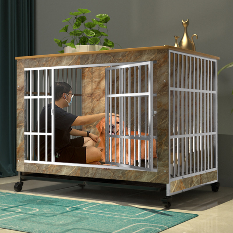 不锈钢笼子大型中型金毛拉布拉多厕所分离室内小型狗笼子