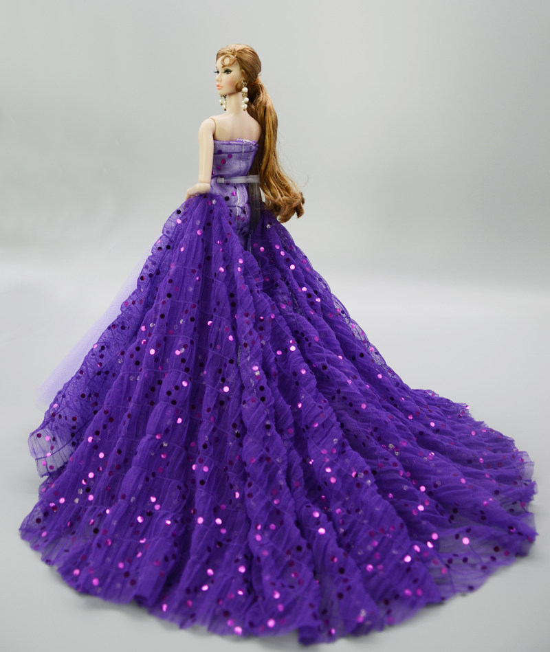 new29厘米30cm换装6分娃娃心怡超模衣服多款拖地婚纱礼服大裙02