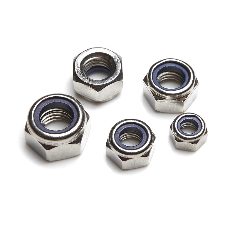 螺母m3m4m5m6m8m30不锈钢尼龙锁紧防松螺帽自锁din985螺母
