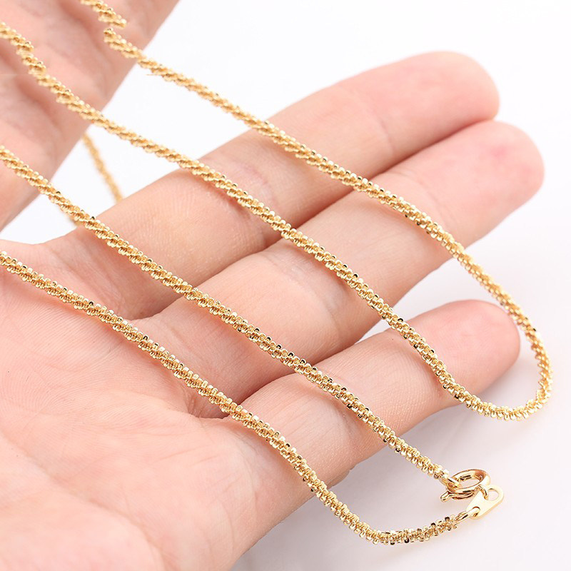 14k包金铜镀真金长款项链加粗盒子满天星链子其他diy饰品配件