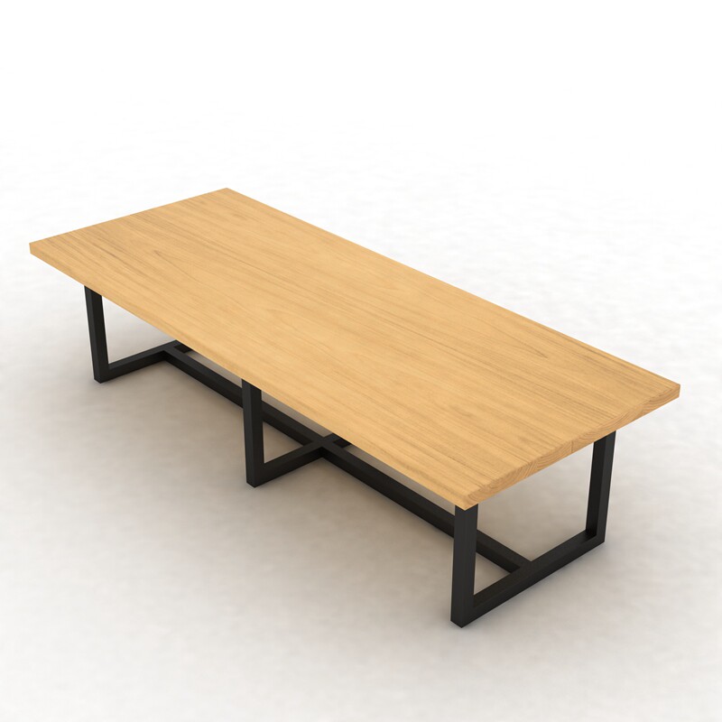 简约实木会议桌长桌电脑桌椅组合长方形桌子工业风原木长条办公桌