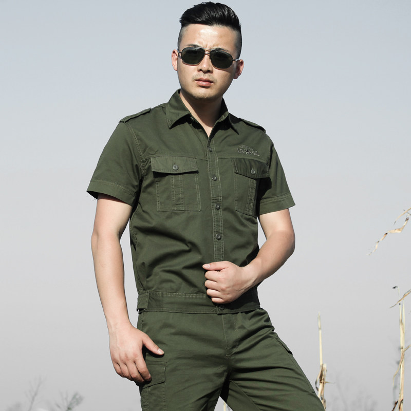 套装空降军装男夏薄款特种兵作训纯棉军迷迷彩服作训外套