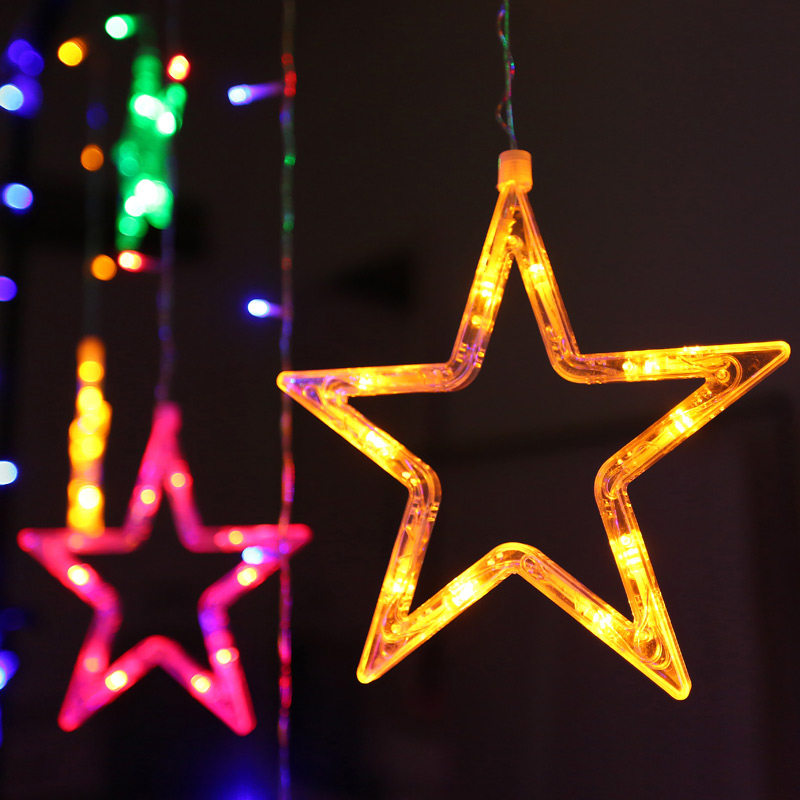 小星星彩灯闪灯串灯满天星五角星创意卧室阳台装饰灯主播背景led