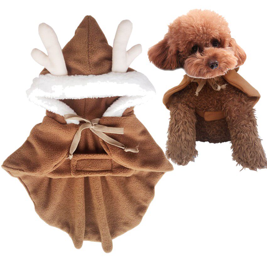 圣诞猫咪披风风帽小狗狗狗圣诞节衣服柯基西施狗宠物服装