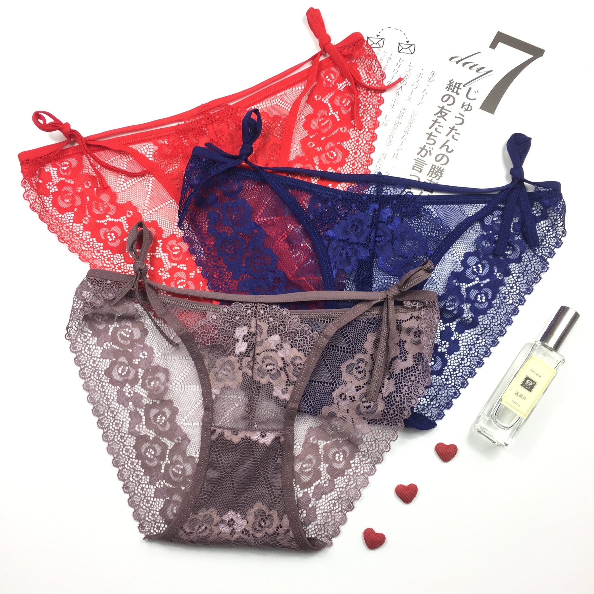 精美独立包装低腰新款蕾丝内裤舒适透气系带女三角裤