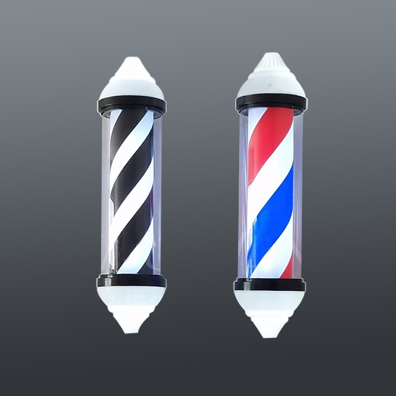 理发店转灯led挂壁户外发廊标志圆形塑料防水美发转灯