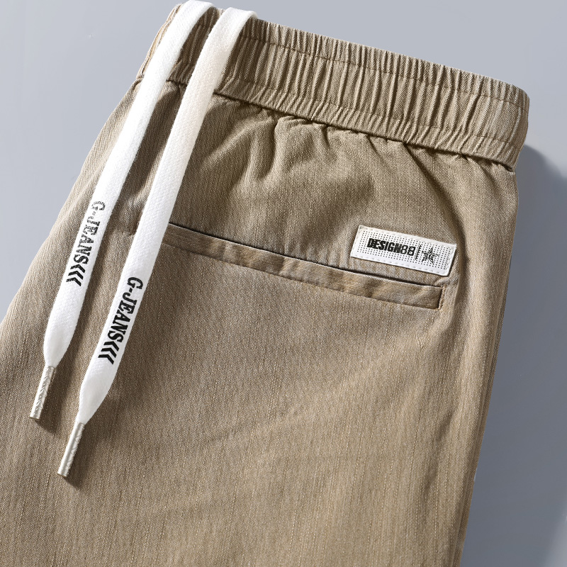 春秋季裤子男2022新款休闲裤修身夏季潮直筒宽松百搭男装男士长裤