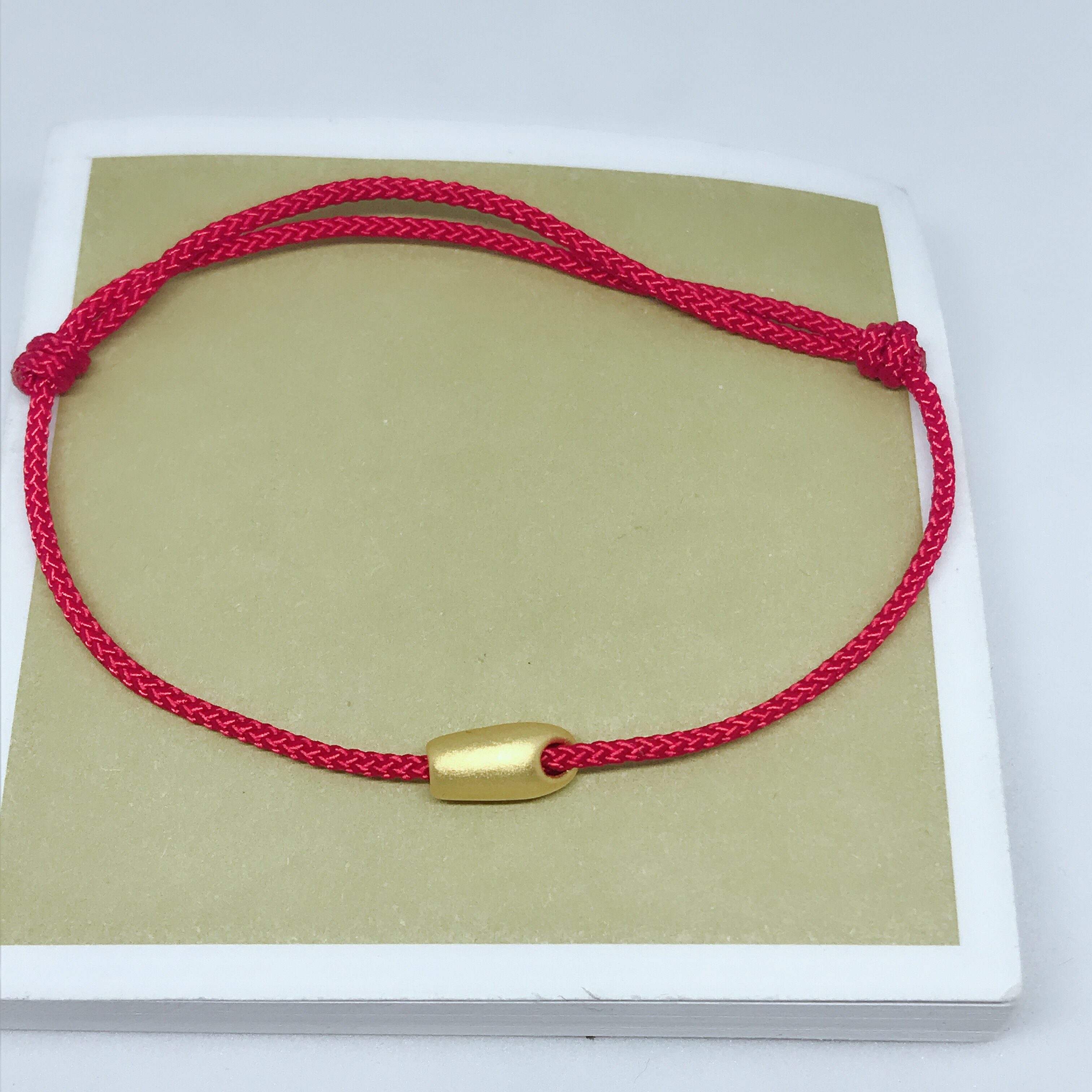 足金999纯金3d硬金 鼠年有米手链大米黄金米粒本命年转运红绳脚链