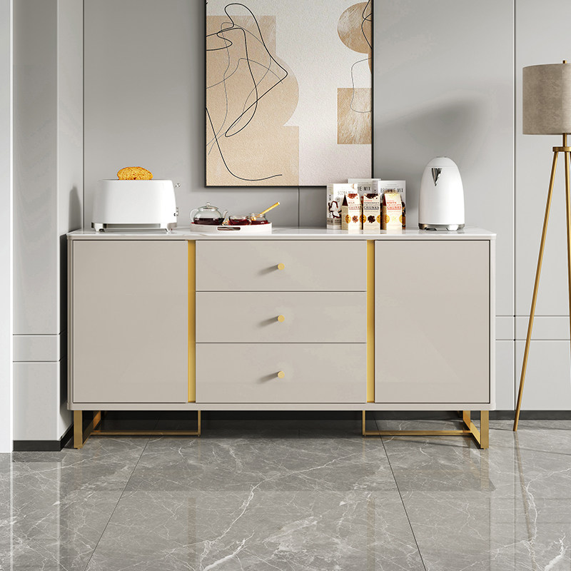 全友家居2022年新款轻奢岩板餐边柜客厅靠墙收纳储物餐边柜