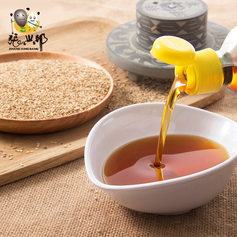 芝麻油香油张兴邦兴邦小磨油黑农家自榨麻油450ml香油