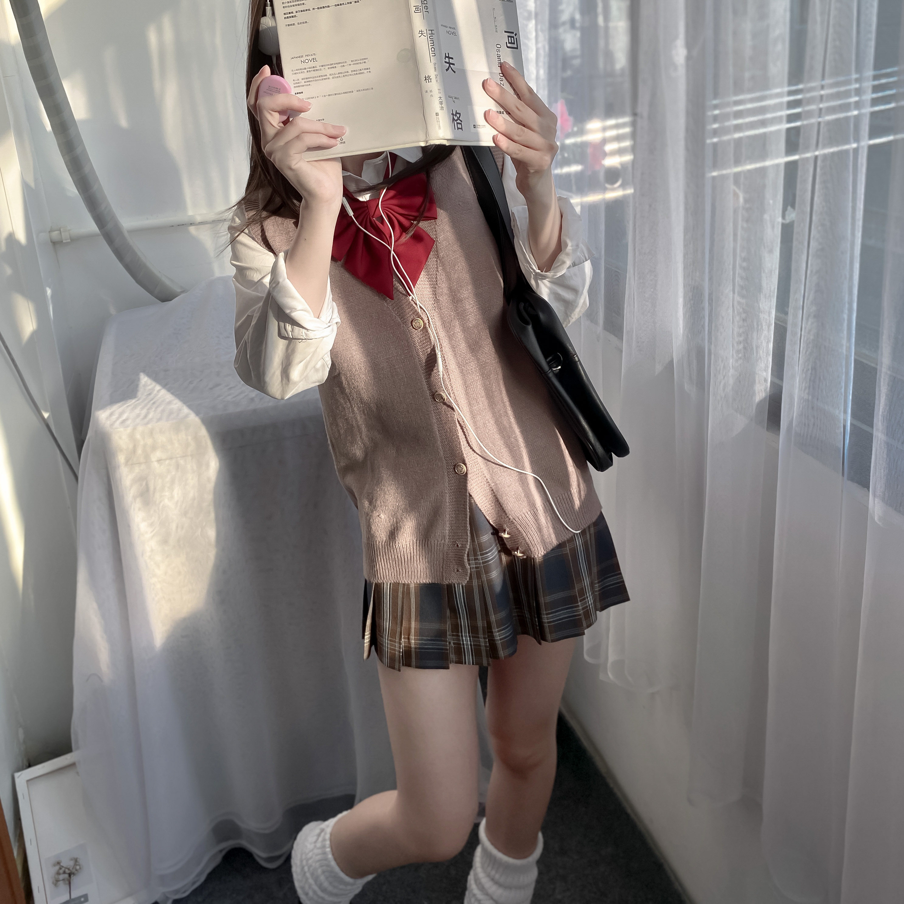 花见日系学院jk毛衣针织背心马甲女学生日常学生校服