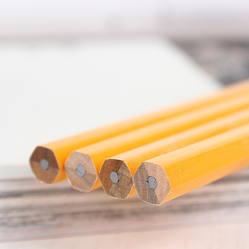 中华牌六棱黄杆带橡皮头铅笔批发长城铅笔3544小学生铅笔hb20支