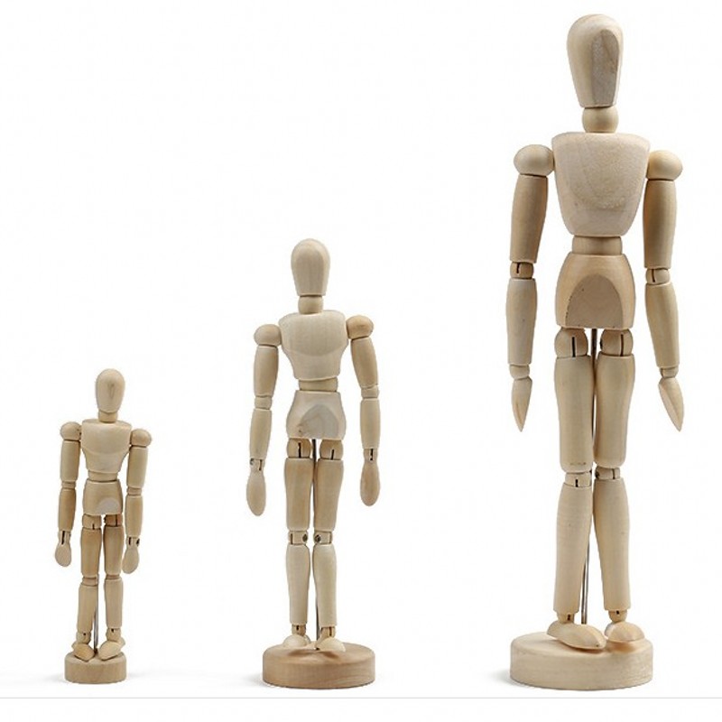 漫画素描关节人体美术用品木质可动木手小木人比例素描