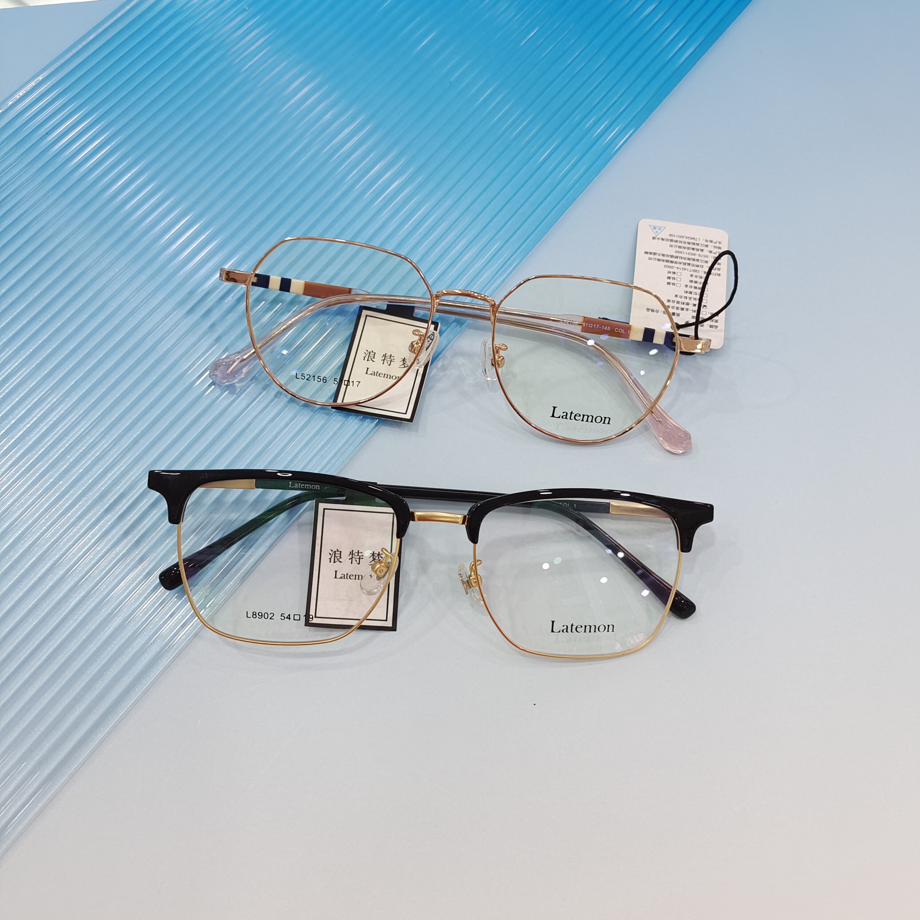 latemon浪特梦l52156l8902张天爱天爱同款透影套盒平光眼镜架