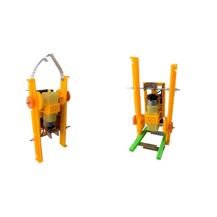 双足爬绳机器人二合一手工拼装自制科普stem机构科学实验