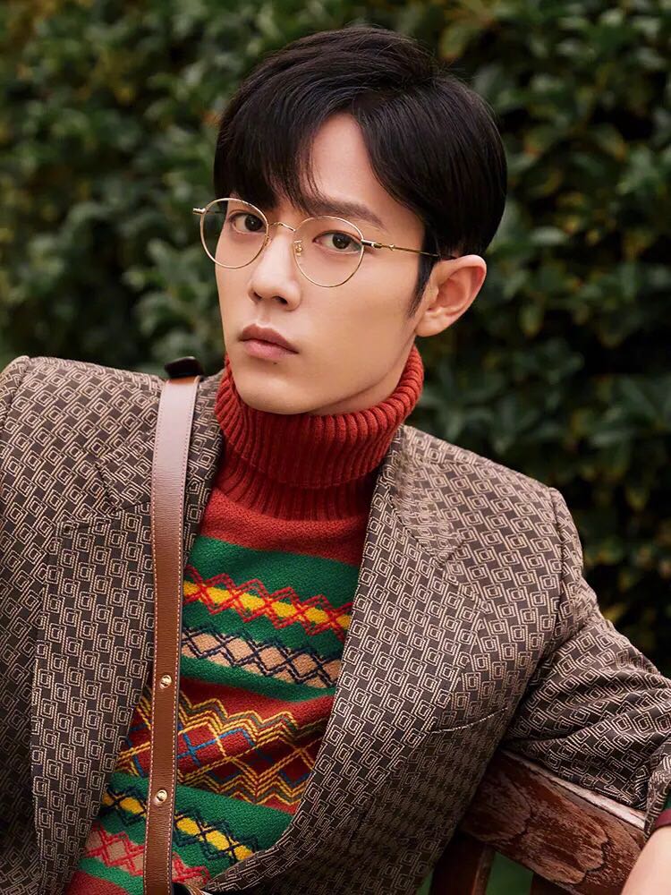 肖战时装周同款复古金丝圆框眼镜新品小蜜蜂光学眼镜架