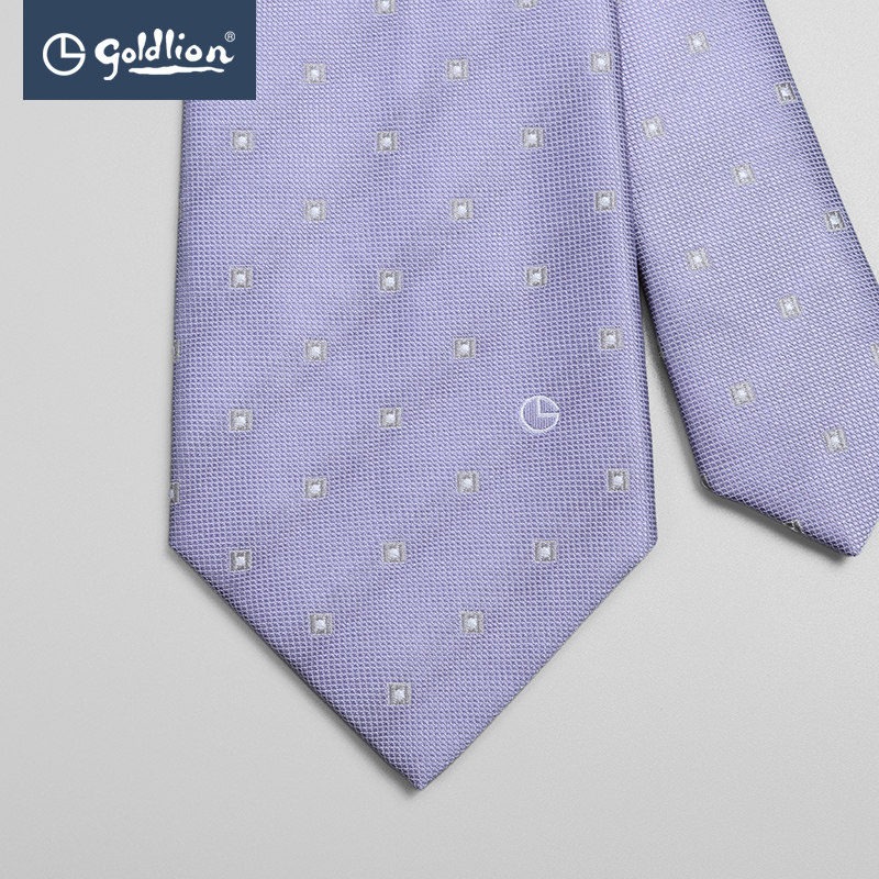 goldlion金利来男士时尚圆点方格花纹百搭商务休闲领带