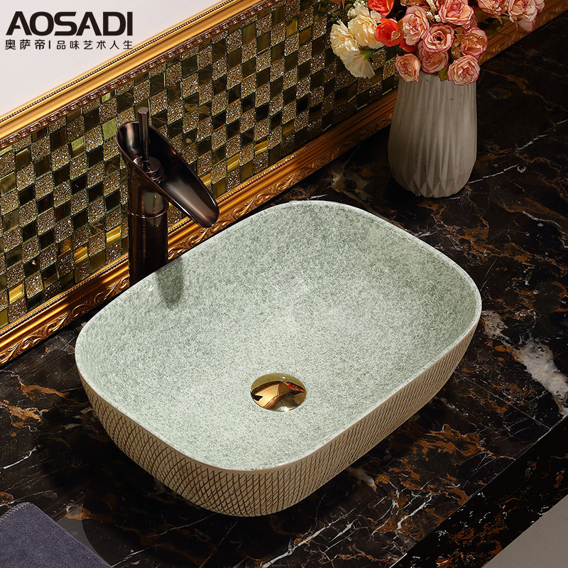 奥萨帝陶瓷洗手盆台上个性创意艺术洗脸盆欧式酒店台上盆