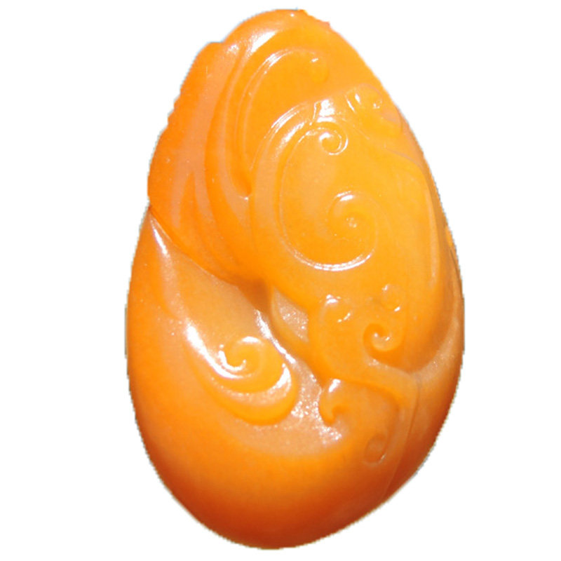 方言和田玉蒋喜黄金黄色珍稀名品帝王黄玉吊坠珠宝奇石