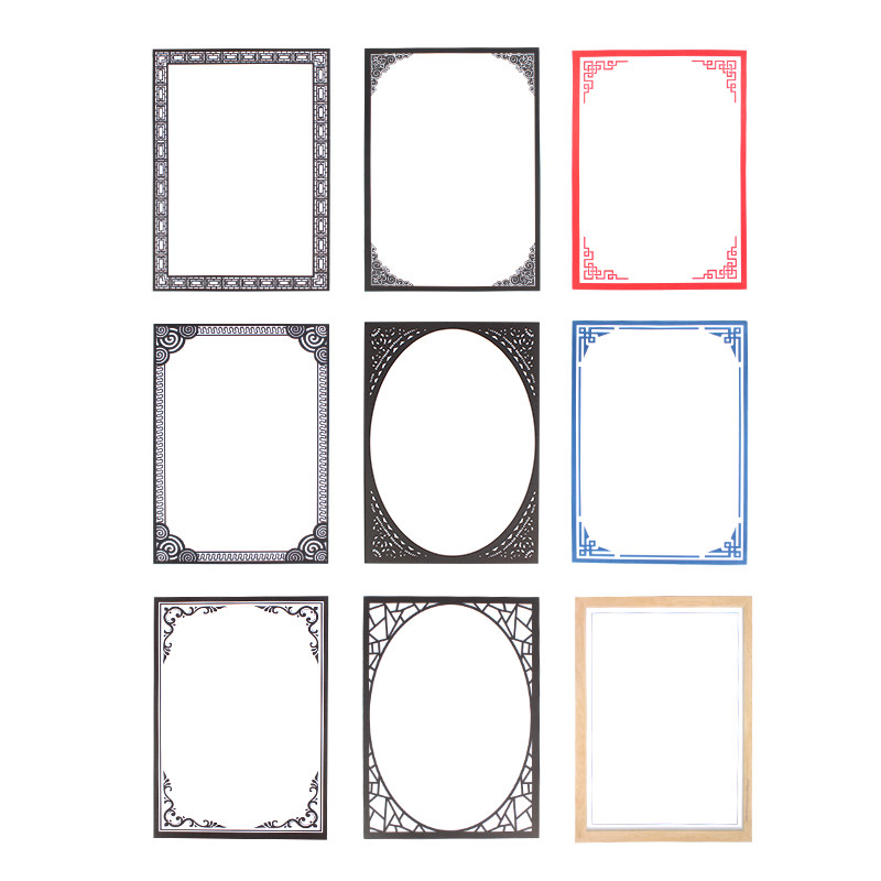 卡纸开彩彩色古风a4边框花边纸镜面纸儿童卡纸