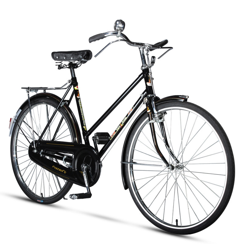 凤凰老上海26寸传统老式复古杆闸男女轻磅重磅加重载重自行车单车