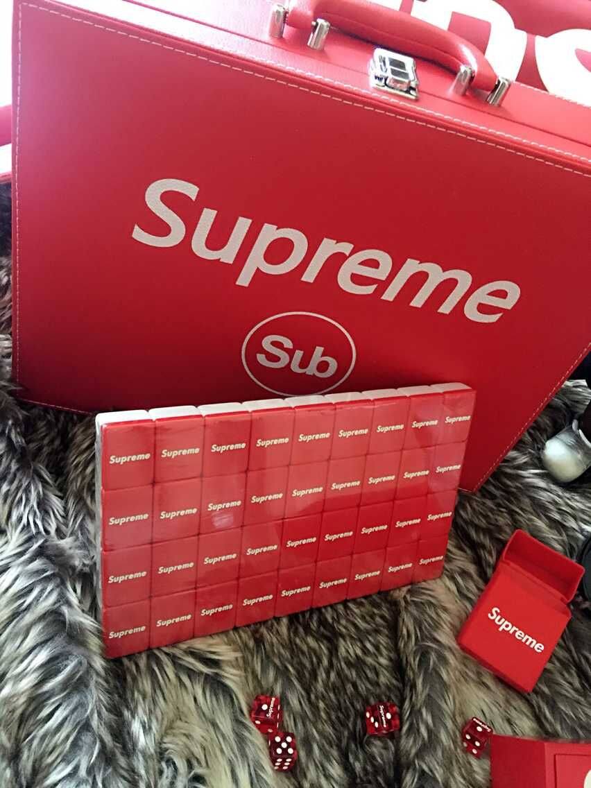 麻将经典红色潮牌sup人群聚会麻友娱乐家用家用麻将