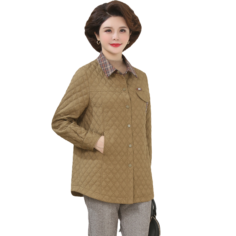 甘夫人妈妈秋装外套女短款2022年新款时尚中老年女装夹克洋气上衣