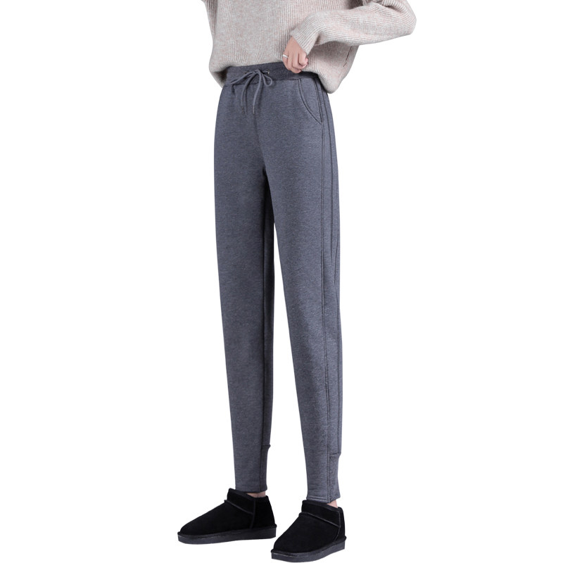 加绒卫裤女保暖棉裤加厚羊羔运动宽松束脚秋冬季休闲裤